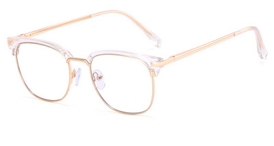 Swanwick vīriešu pretzilo gaismu bloķējošās brilles sievietēm pusmetāla kvadrātveida brilles rāmis optiskais TR90 caurspīdīgs objektīvs Eiropas stila zelts