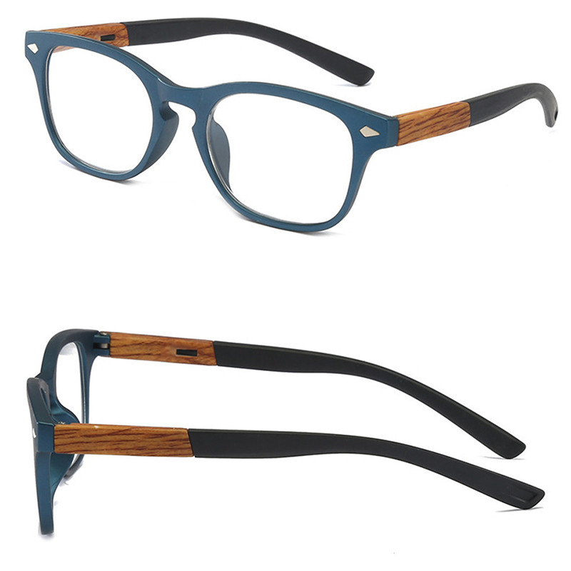 Mados skaitymo akiniai Vyrai Moteriški Medžio grūdeliai viso rėmo akiniai Presbyopical Kompiuterio akiniai Didinamieji akiniai +150+200+250