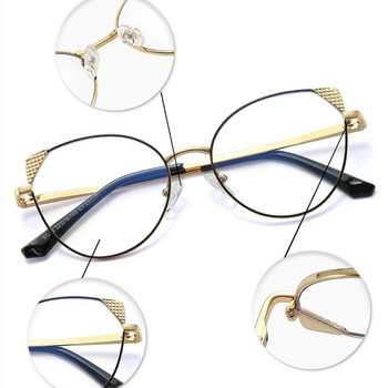 Секси котешко око Анти синя светлина Метални оптични рамки за очила Мъже Жени Модни компютърни очила 50977