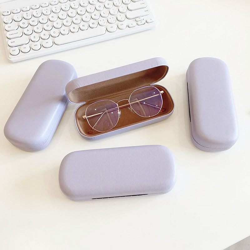 PU Δερμάτινη τετράγωνη κρέμα έγχρωμη θήκη γυαλιών μονόχρωμη θήκη γυαλιών ηλίου Student γυαλιά κουτί φορητό κουτί γυαλιών ηλίου