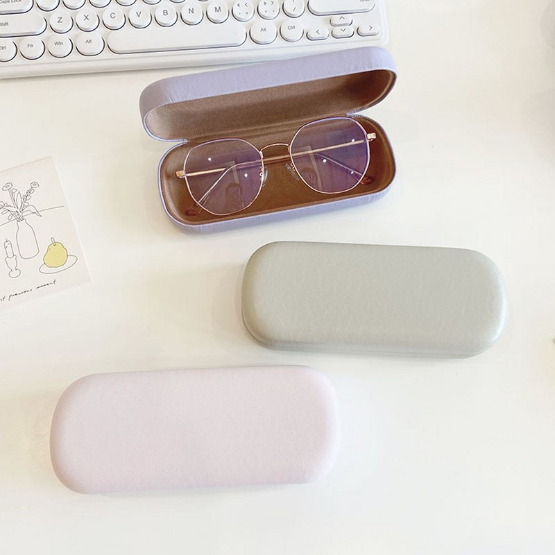 PU Δερμάτινη τετράγωνη κρέμα έγχρωμη θήκη γυαλιών μονόχρωμη θήκη γυαλιών ηλίου Student γυαλιά κουτί φορητό κουτί γυαλιών ηλίου
