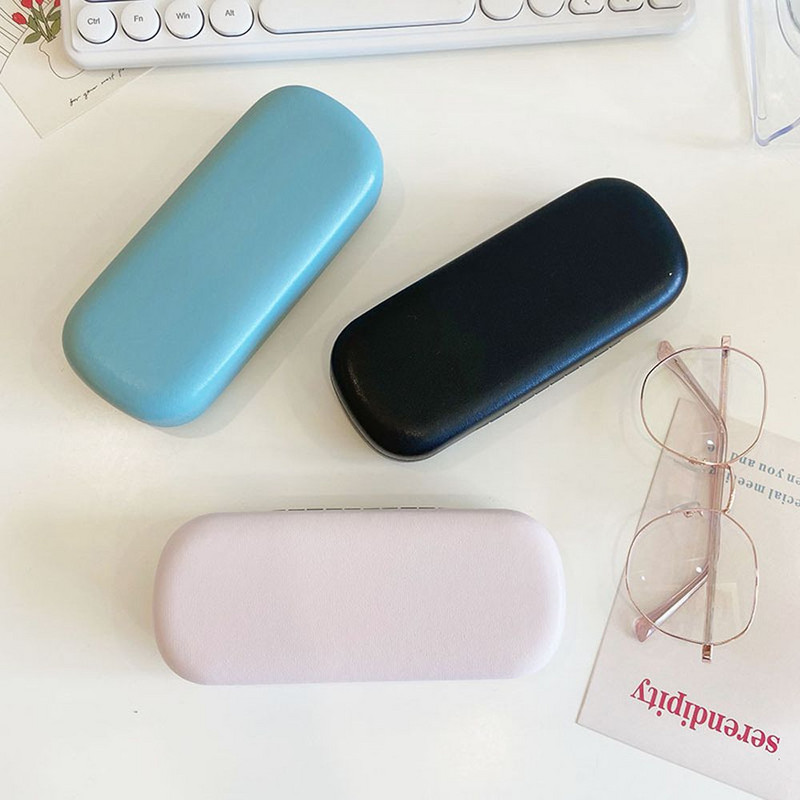 PU Δερμάτινη τετράγωνη κρέμα έγχρωμη θήκη γυαλιών μονόχρωμη θήκη γυαλιών ηλίου Student γυαλιά κουτί φορητό κουτί γυαλιών ηλίου