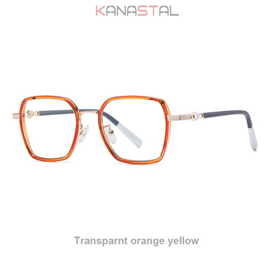 Ženske naočale za računalo koje blokiraju plavo svjetlo Književne muške TR90 metalni poligonalni okvir za naočale Anti-Ray prozirne naočale