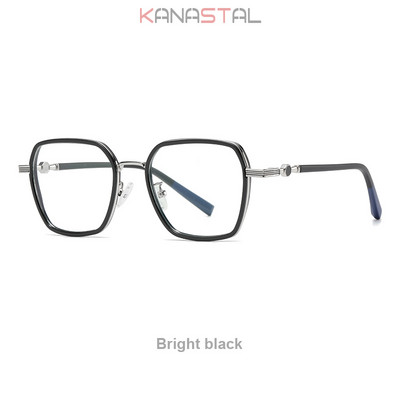 Ženske naočale za računalo koje blokiraju plavo svjetlo Književne muške TR90 metalni poligonalni okvir za naočale Anti-Ray prozirne naočale