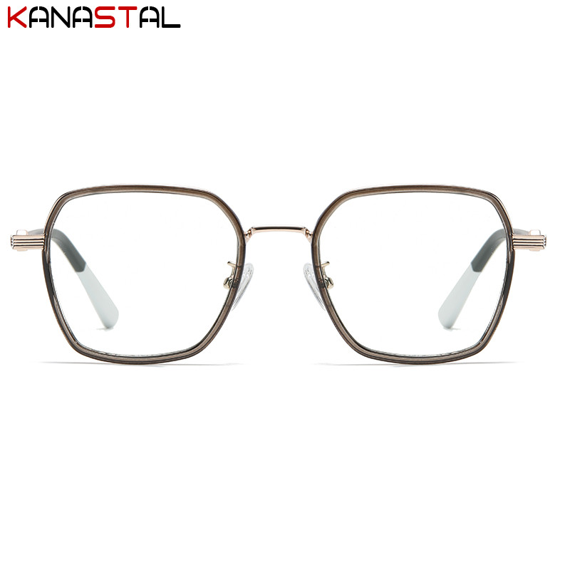Ženske naočale za računalo koje blokiraju plavo svjetlo Književne muške TR90 metalni poligonalni okvir za naočale Anti-Ray prozirne naočale