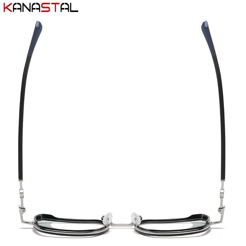 Ženske naočale za računalo koje blokiraju plavo svjetlo Književne muške TR90 metalni poligonalni okvir za naočale Anti-Ray prozirne naočale