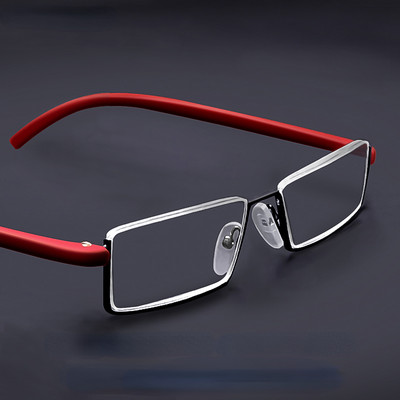 2022 New Metal Anti-Blue Light Reading Glasses Men Half Frame Prescription Eyeglasses Male TR90 Eyewear With Case óculos +1.75