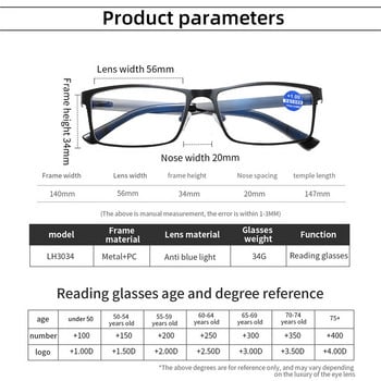 iboode Optical Anti-Blue Light Γυαλιά ανάγνωσης Ανδρικά επαγγελματικά Υπολογιστής Γυαλιά Γυαλιά μακρινής όρασης Σκελετός Γυναικεία γυαλιά διόπτρας +1,0 +1,5