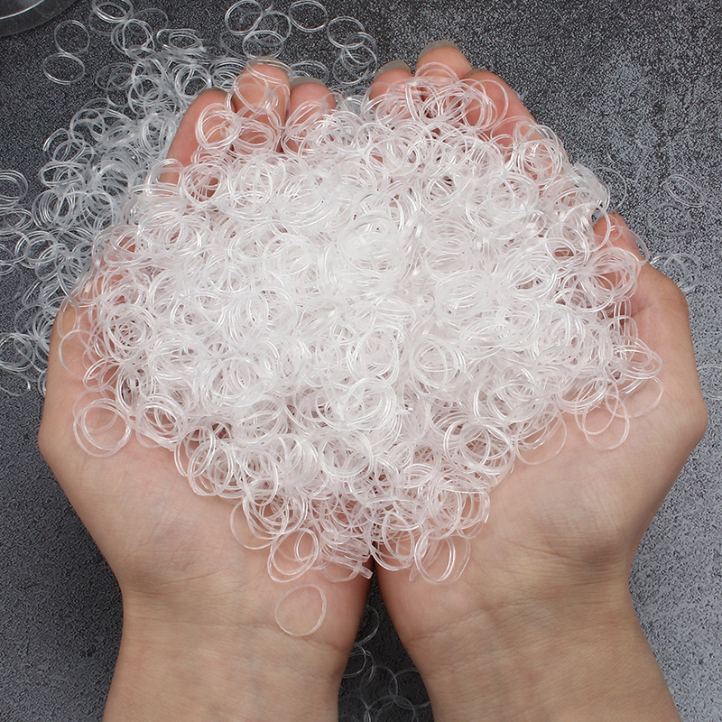 1000kom/komplet slatkih prozirnih jednokratnih elastičnih traka za kosu za djevojčice, držač za konjski rep, prsten za kosu, gumene trake, dodaci za kosu