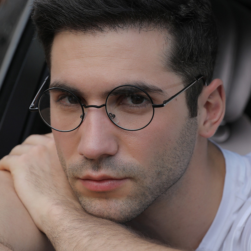 Vintage anti-plava svjetlost koja blokira UV zaštitu Muškarci Žene Okrugle metalne obične naočale za unutarnje računalo Oculer okvir za naočale Tmall