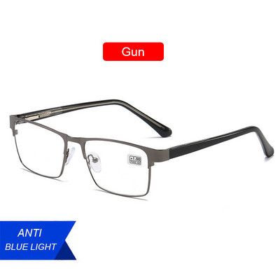 UVLAIK naočale za čitanje od nehrđajućeg čelika Muške poslovne optičke naočale protiv plave svjetlosti Muške čvrste metalne naočale za dalekovidnost