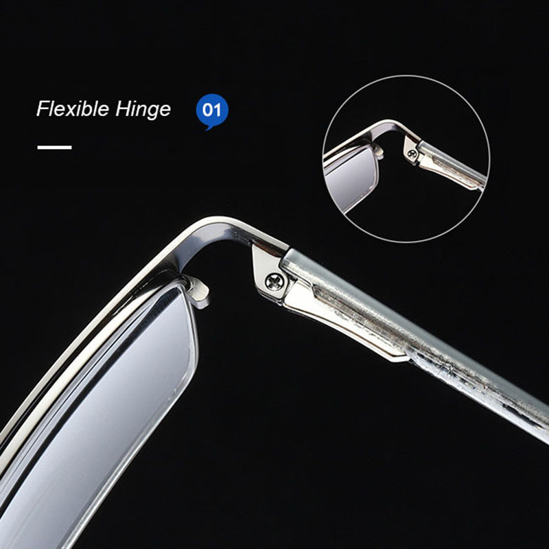 UVLAIK naočale za čitanje od nehrđajućeg čelika Muške poslovne optičke naočale protiv plave svjetlosti Muške čvrste metalne naočale za dalekovidnost