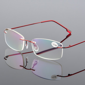 VCKA Очила за четене без рамки Мъжки сгъваеми дамски квадратни очила от титаниева сплав Пресбиопични очила без рамка +1,0 +1,5 +2,0 +2,5