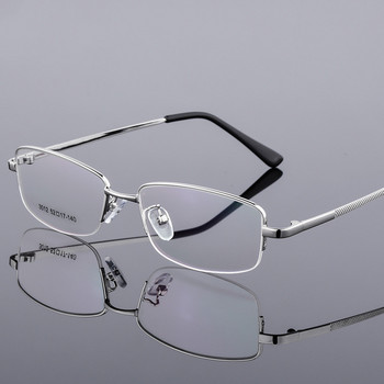 Мъжки титаниеви рамки за очила Ултралеки рамки за очила с квадратно око Късогледство Рамки за очила с рецепта Мъжка половин оптична рамка Може да направи Rx леща