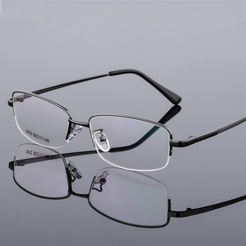 Ανδρικά γυαλιά τιτανίου Σκελετός Υπερελαφρύ τετράγωνο μάτι Myopia Συνταγογραφούμενα γυαλιά οράσεως Ανδρικό μισό οπτικό πλαίσιο μπορεί να κάνει φακό Rx