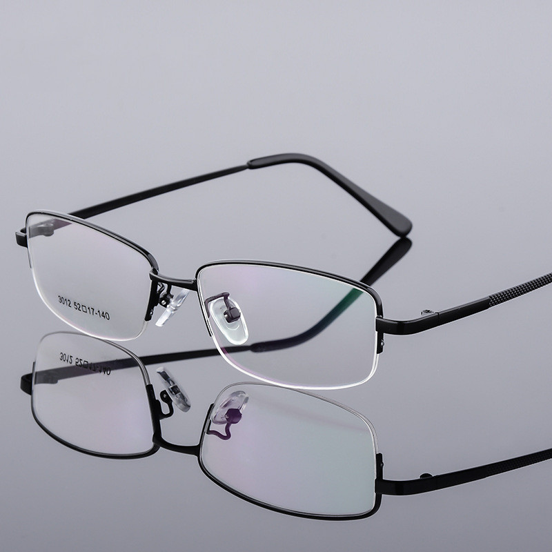 Cadru de ochelari din titan pentru bărbați, ochi pătrați ultra-ușori, ochelari cu prescripție miopie, cadru de ochelari pentru bărbați, cadru optic pe jumătate, poate face lentilă Rx