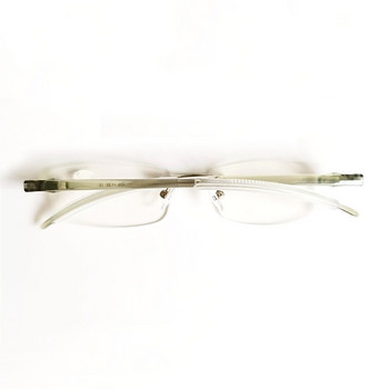 Очила за четене без рамка, прозрачни лещи, сиви очила за четене на умора, окулярен диоптър 50 75 125 175 225 100-400 R002