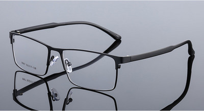 147-56-36 Γυαλιά γυαλιών μεγάλου μεγέθους από κράμα τιτανίου Σκελετός Ανδρικό Μεταλλικό Τετράγωνο Μυωπία Συνταγογραφούμενα Πλήρη Οπτικά Γυαλιά Διαφανή Γυαλιά