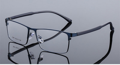 147-56-36 Γυαλιά γυαλιών μεγάλου μεγέθους από κράμα τιτανίου Σκελετός Ανδρικό Μεταλλικό Τετράγωνο Μυωπία Συνταγογραφούμενα Πλήρη Οπτικά Γυαλιά Διαφανή Γυαλιά