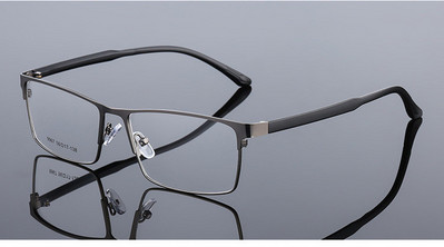 147-56-36 Γυαλιά γυαλιών μεγάλου μεγέθους από κράμα τιτανίου Σκελετός Ανδρικό Μεταλλικό Τετράγωνο Μυωπία Συνταγογραφούμενα Πλήρη Οπτικά Γυαλιά Διαφανή Γυαλιά