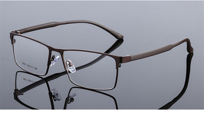 147-56-36 Γυαλιά γυαλιών μεγάλου μεγέθους από κράμα τιτανίου Σκελετός Ανδρικό Μεταλλικό Τετράγωνο Μυωπία Συνταγογραφούμενα Πλήρη Οπτικά Γυαλιά Διαφανή Γυαλιά
