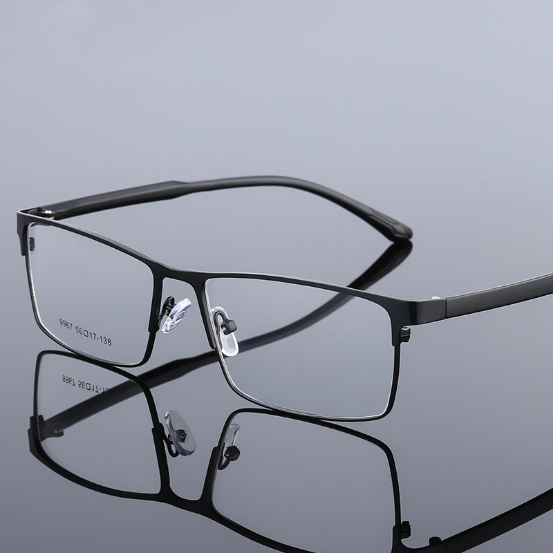147-56-36 Γυαλιά γυαλιών μεγάλου μεγέθους από κράμα τιτανίου Σκελετός Ανδρικό Μεταλλικό Τετράγωνο Μυωπία Συνταγογραφούμενα Πλήρη Οπτικά Γυαλιά Διαφανή Γυαλιά