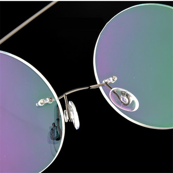 Кръгли рамки за оптични очила Imwete Мъжки титаниеви очила Лека прозрачна рамка за очила без рамка
