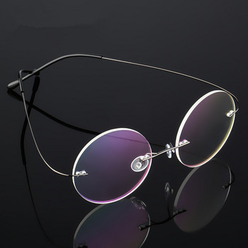 Кръгли рамки за оптични очила Imwete Мъжки титаниеви очила Лека прозрачна рамка за очила без рамка