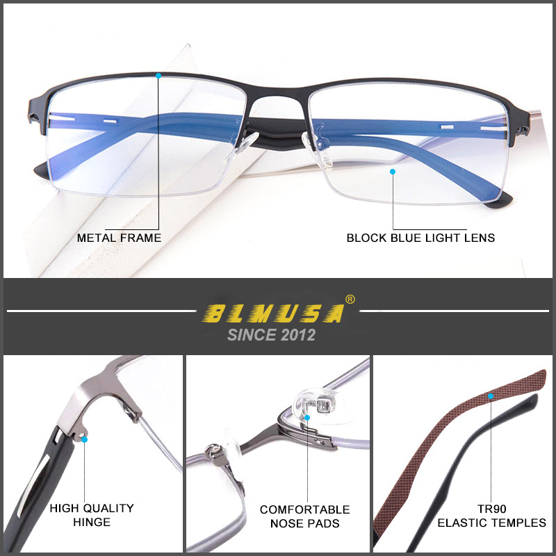 BLMUSA Nove muške progresivne multifokalne naočale za čitanje Muške poslovne naočale za čitanje za muškarce Naočale protiv plave svjetlosti za starije osobe