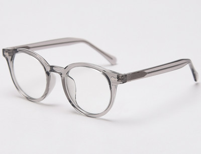 Peekaboo retro kerek szemüveg keret női koreai stílusú tr90 optikai szemüveg férfi átlátszó lencse acetát szürke kiváló minőségű unisex