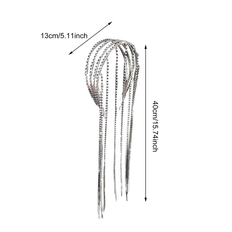 Duga traka za glavu s kićankama, dijamantni lanac, ukosnica, kristalna traka za glavu, svadbeni dodaci za kosu za djevojčice