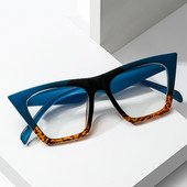 Vintage prevelike četvrtaste naočale Žene Muškarci Naočale velikog okvira za žene Gradient okvir za naočale Punk prozirne leće protiv plave svjetlosti