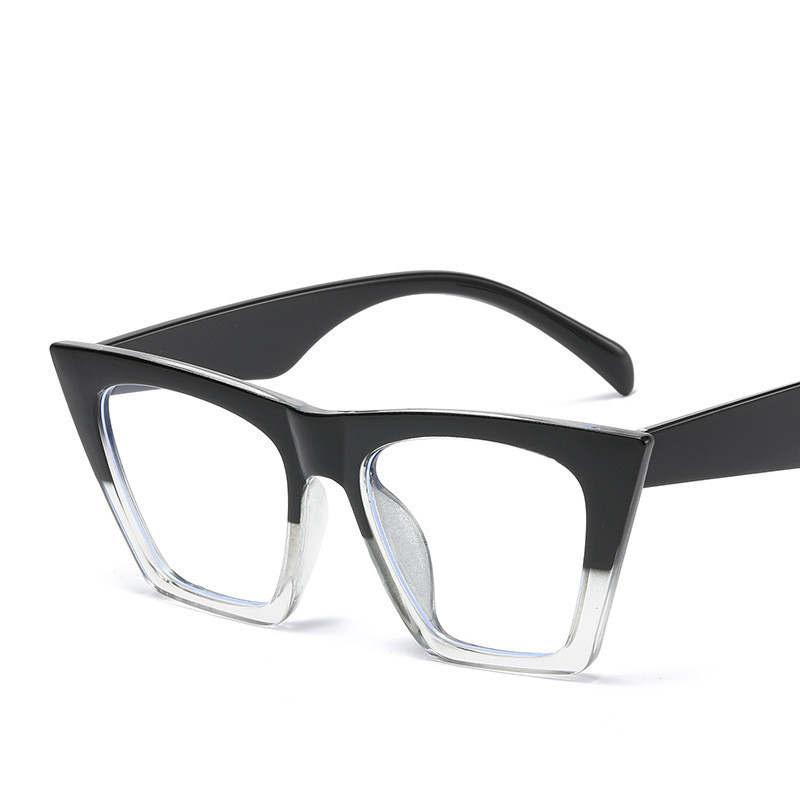 Vintage prevelike četvrtaste naočale Žene Muškarci Naočale velikog okvira za žene Gradient okvir za naočale Punk prozirne leće protiv plave svjetlosti