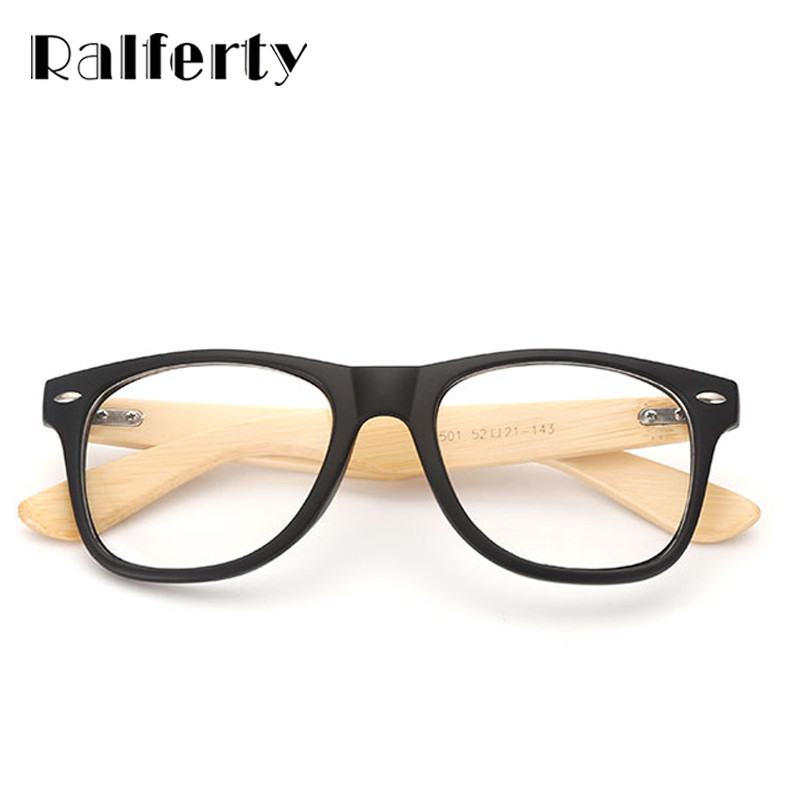 Ralferty Vintage retro okvir za naočale s zakovicama Muškarci Ženski drveni bambusov okvir za dioptrijske optičke naočale s prozirnim lećama
