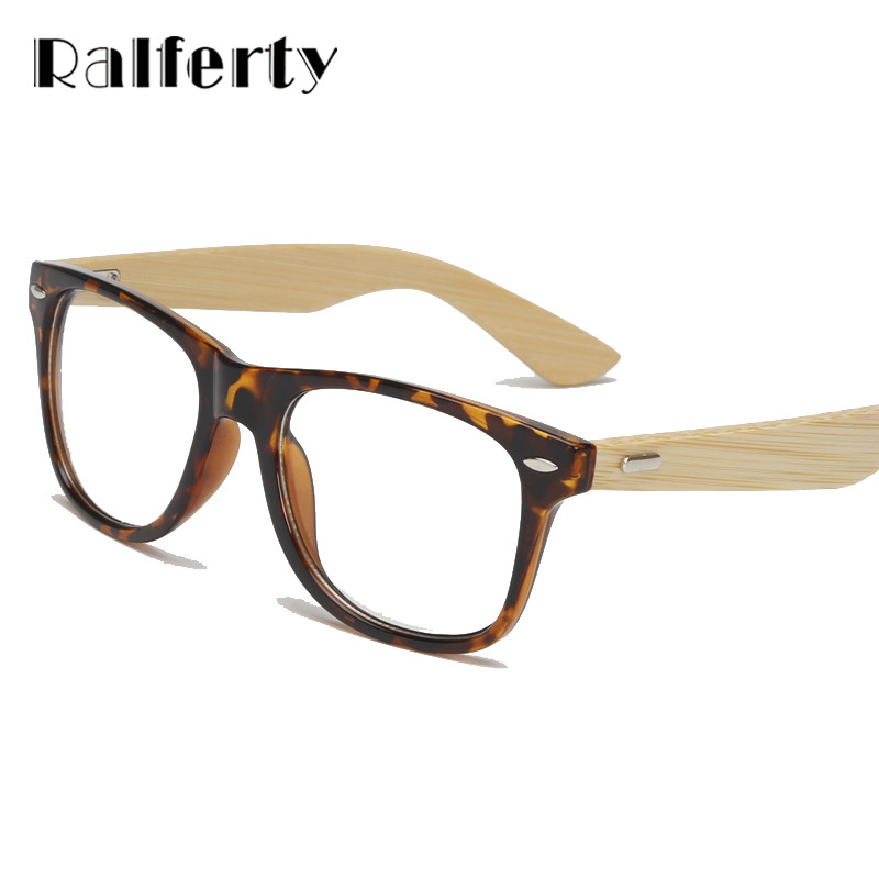Ralferty Vintage retro okvir za naočale s zakovicama Muškarci Ženski drveni bambusov okvir za dioptrijske optičke naočale s prozirnim lećama