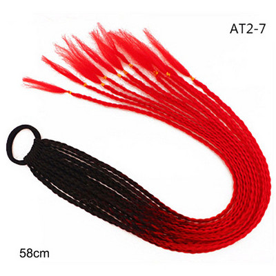60 cm juuksevärvi gradient määrdunud punutud hobusesaba 12 tk/pakk Värviline elastne juuksepael Kummipael Juuste aksessuaarid Parukas peapael