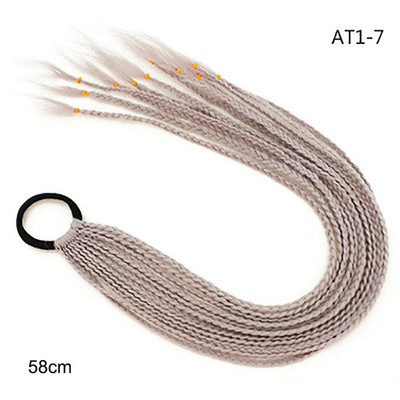 60 cm juuksevärvi gradient määrdunud punutud hobusesaba 12 tk/pakk Värviline elastne juuksepael Kummipael Juuste aksessuaarid Parukas peapael