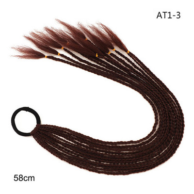 60 cm juuksevärvi gradient määrdunud punutud hobusesaba 12 tk/pakk Värviline elastne juuksepael Kummipael Juuste aksessuaarid Parukas peapael