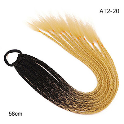 60 cm juuksevärvi gradient määrdunud punutud hobusesaba 12 tk/pakk Värviline elastne juuksepael Kummipael Juuste aksessuaarid Parukas peapael