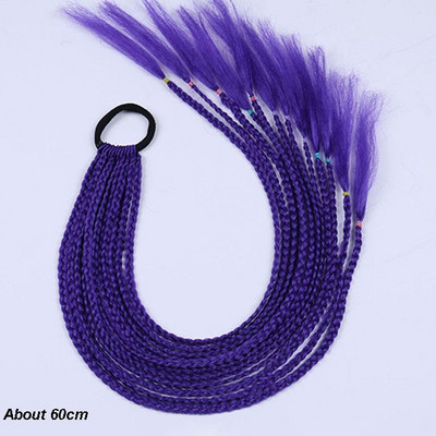 60 cm juuksevärvi gradient määrdunud punutud hobusesaba 12 tk/pakk Värviline elastne juuksepael Kummipael Juuste aksessuaarid Parukas peapael