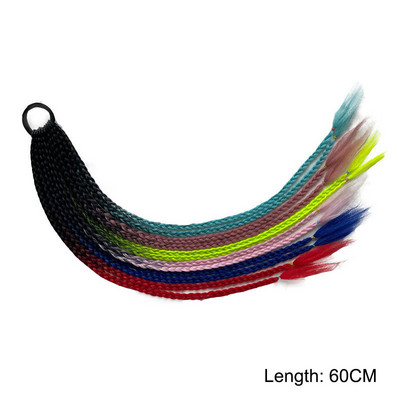 60 cm juuksevärvi gradient määrdunud punutud hobusesaba 12 tk/pakk Värviline elastne juuksepael Kummipael Juuste aksessuaarid Parukas peapael