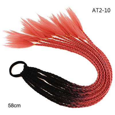 60 cm juuksevärvi gradient määrdunud punutud hobusesaba 12 tk/pakk Värviline elastne juuksepael Kummipael Juuste aksessuaarid Parukas peapael