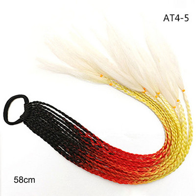 60 cm juuksevärvi gradient määrdunud punutud hobusesaba 12 tk/pakk Värviline elastne juuksepael Kummipael Juuste aksessuaarid Parukas peapael