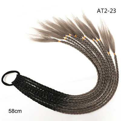 60 cm juuksevärvi gradient määrdunud punutud hobusesaba 12 tk/pakk Värviline elastne juuksepael Kummipael Juuste aksessuaarid Parukas peapael