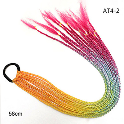 60 cm juuksevärvi gradient määrdunud punutud hobusesaba 12 tk/pakk Värviline elastne juuksepael Kummipael Juuste aksessuaarid Parukas peapael