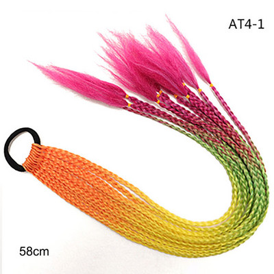 60 cm juuksevärvi gradient määrdunud punutud hobusesaba 12 tk/pakk Värviline elastne juuksepael Kummipael Juuste aksessuaarid Parukas peapael