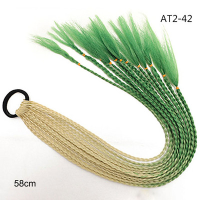 60 cm juuksevärvi gradient määrdunud punutud hobusesaba 12 tk/pakk Värviline elastne juuksepael Kummipael Juuste aksessuaarid Parukas peapael