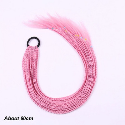 60 cm juuksevärvi gradient määrdunud punutud hobusesaba 12 tk/pakk Värviline elastne juuksepael Kummipael Juuste aksessuaarid Parukas peapael