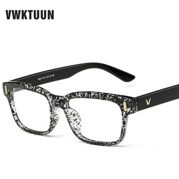 VWKTUUN Рамки за очила за жени Оптични очила Рамки за късогледство Мъжки V лого Обикновена стъклена цветна рамка oculos Gafas de sol