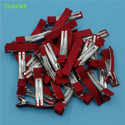 20 kom/lot 50 mm Grosgrain vrpce obložene aligator štipaljkama za kosu s dvostrukim zupcima za mašne za kosu Cvjetni obrt DIY dodaci